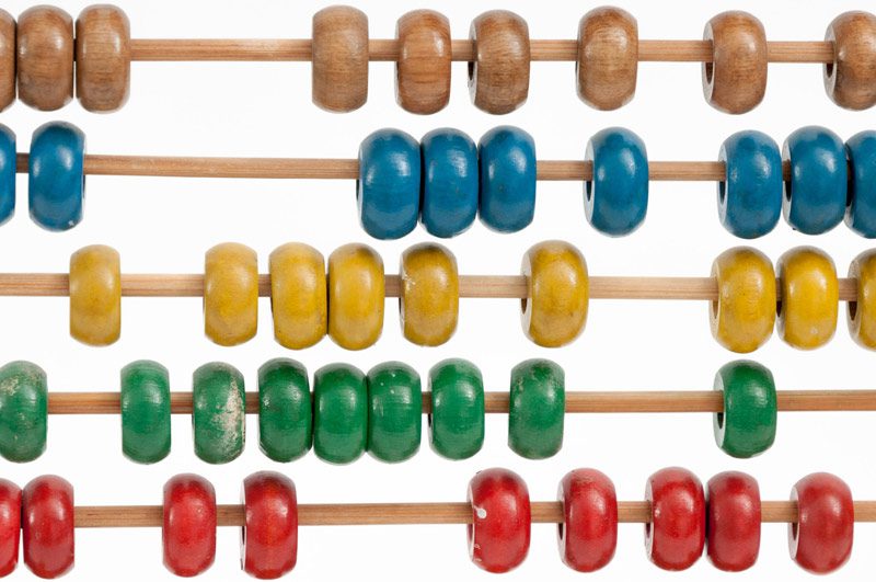 abacus with colorful slides