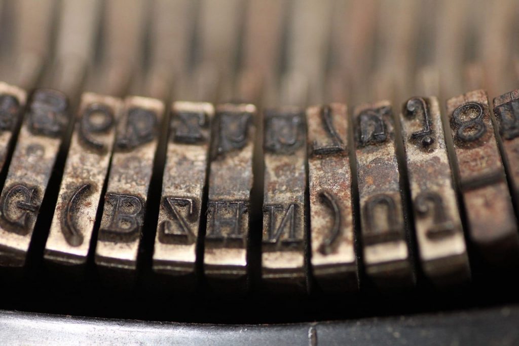 typewriter close up