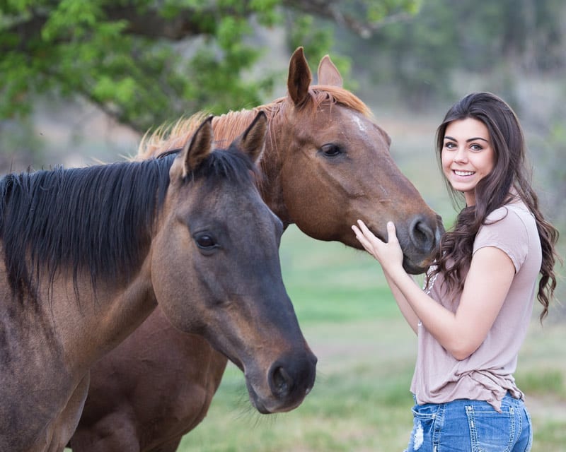 woman with therapy horse