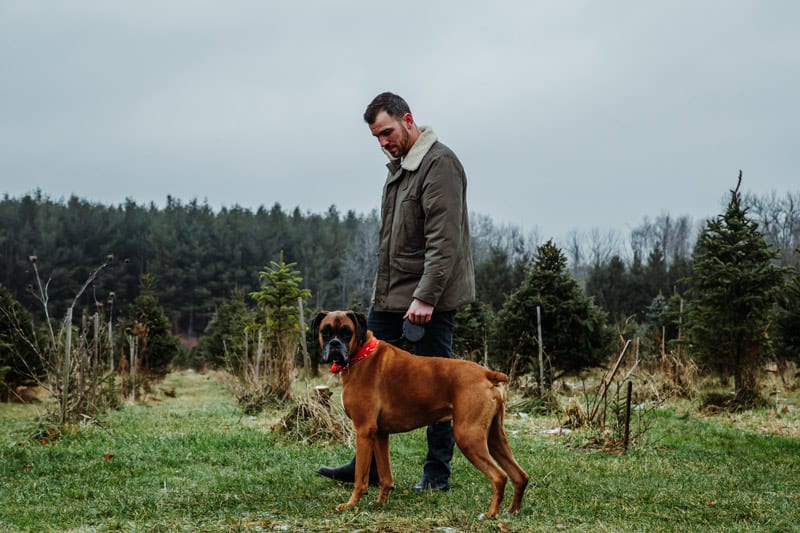 male vet and dog