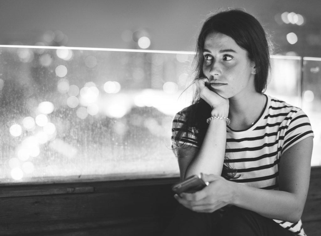 anxious young woman