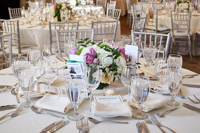 evening with laurel house table setting