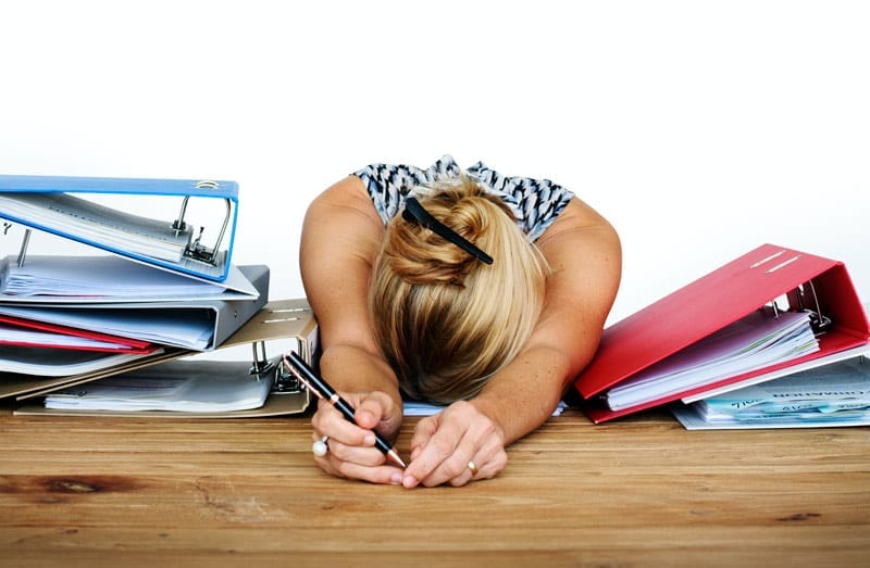 woman asleep at desk