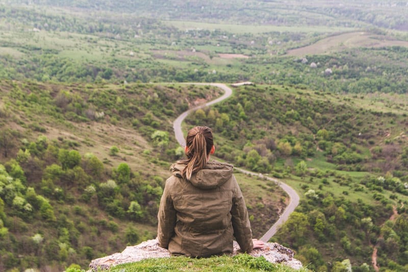 young woman on life path