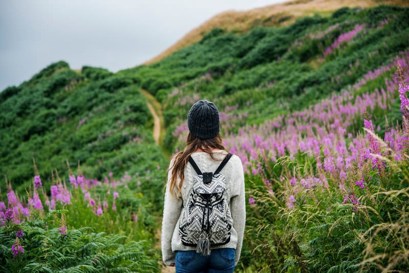 young woman hiking