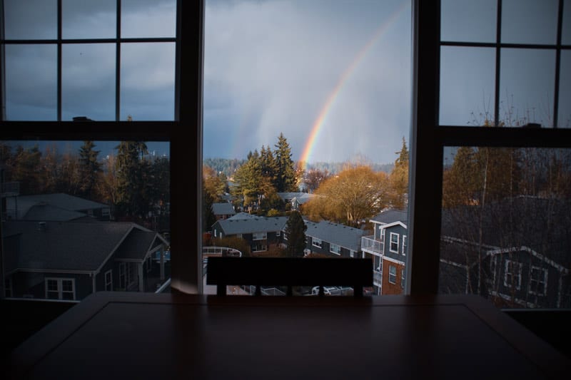 window view of rainbow