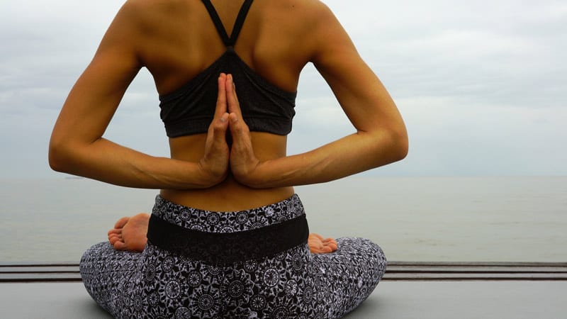 woman doing yoga