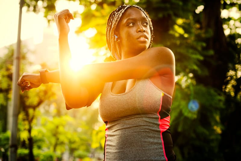 black woman exercising