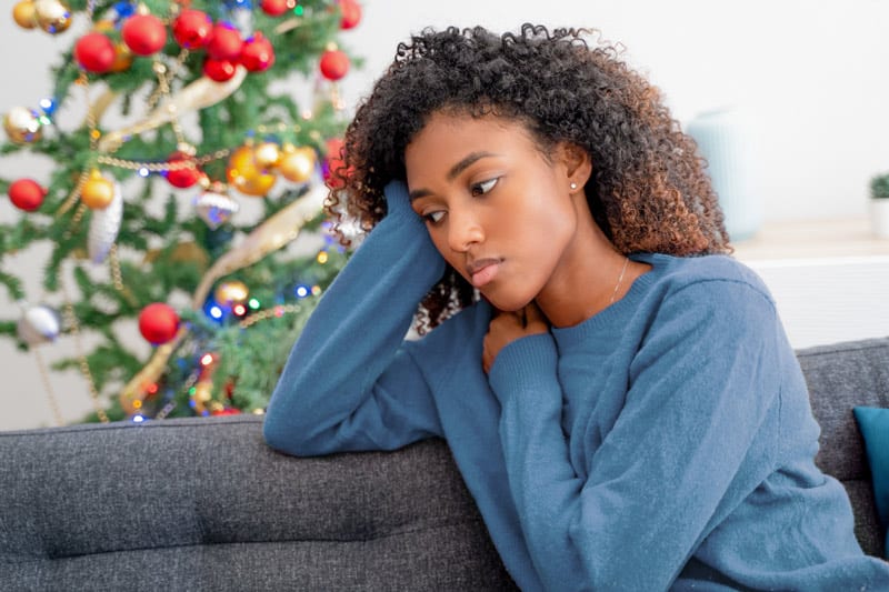 young woman on couch