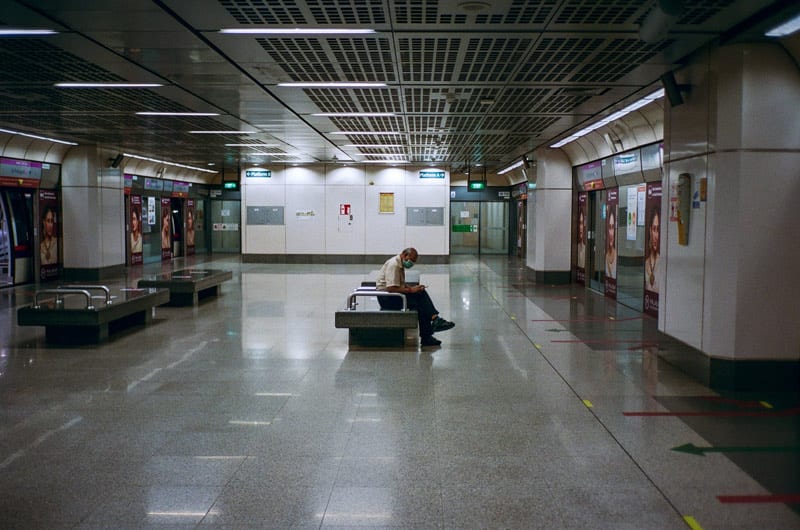 lone man in terminal