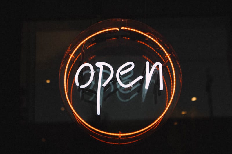 open sign