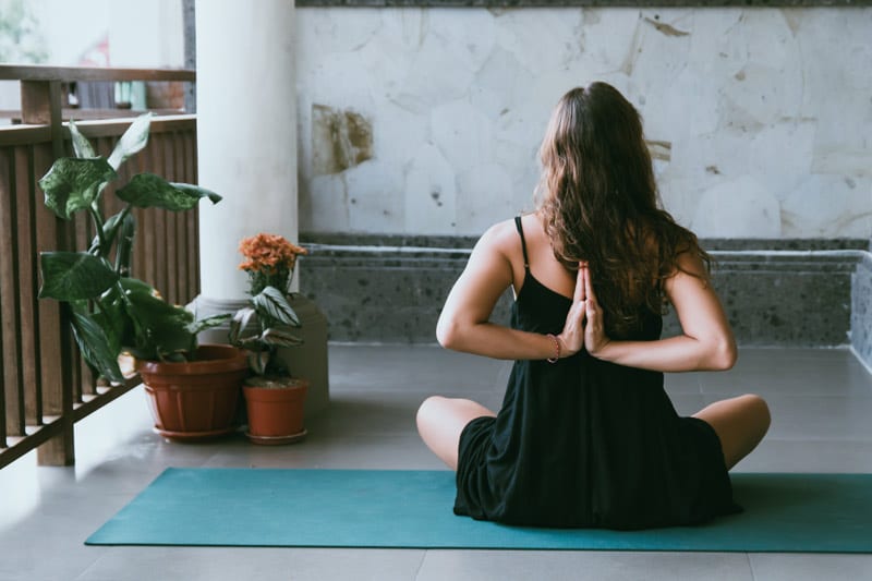 woman doing yoga