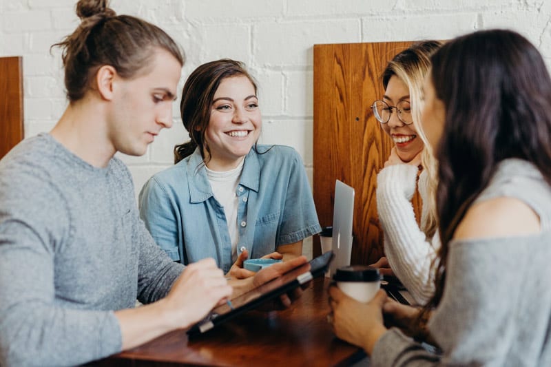 students socializing