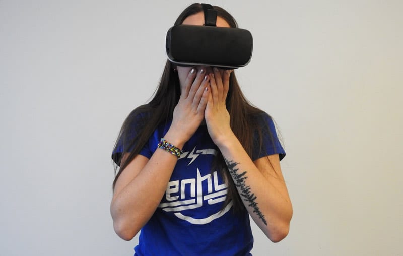 woman with VR headset