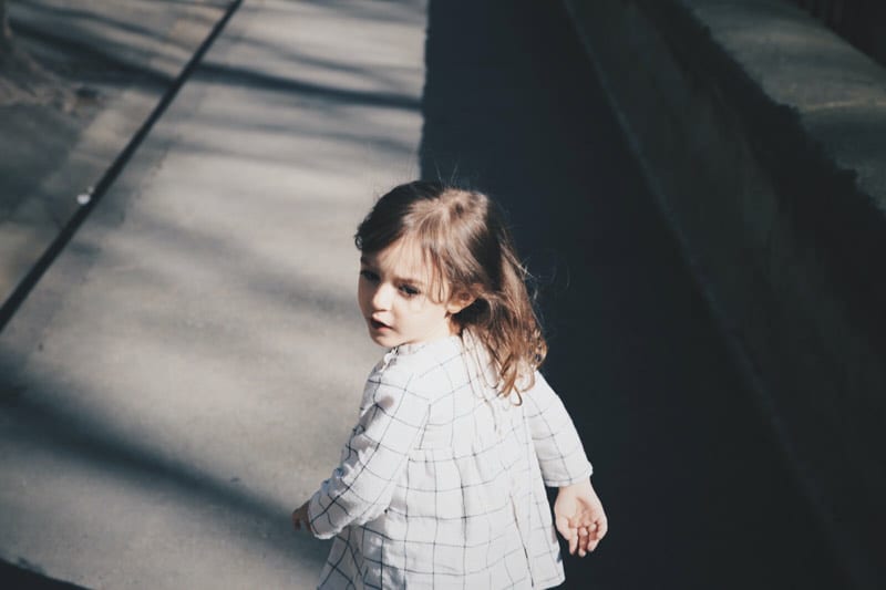 young girl running