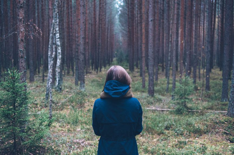 woman in forest