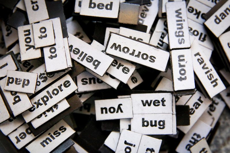 magnetic poetry word tiles