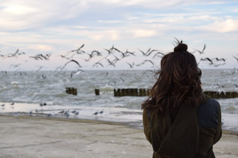 woman at seashore