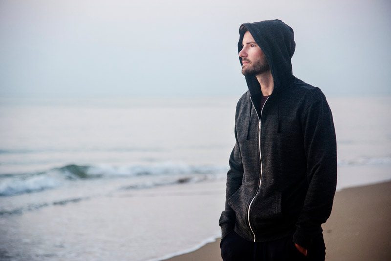 man walking on beach