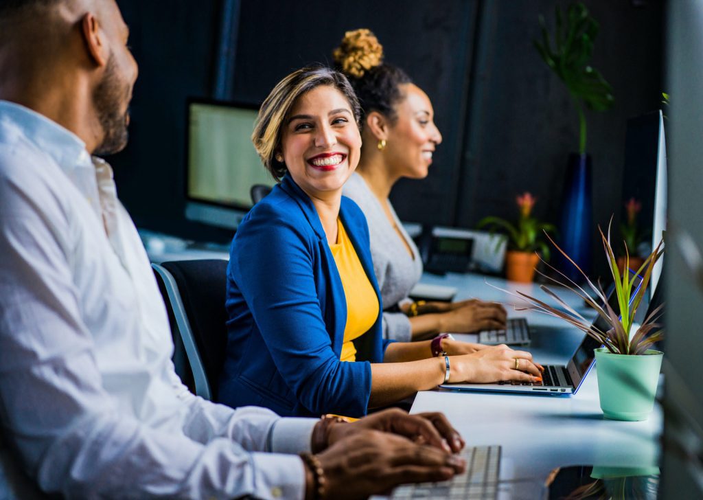 smiling co-workers