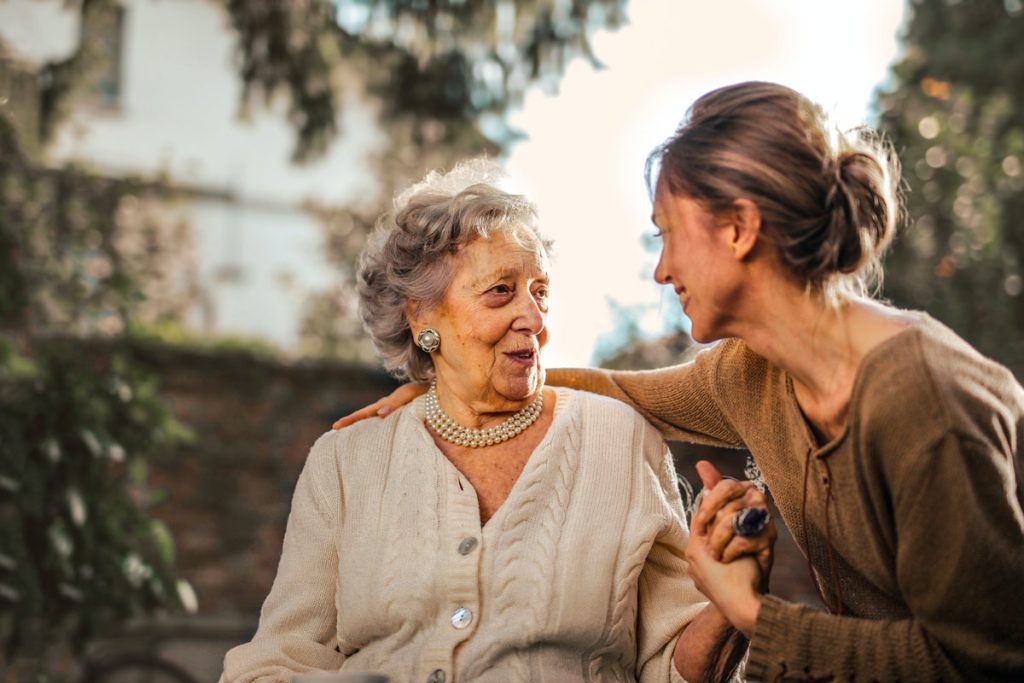 daughter and elderly mother