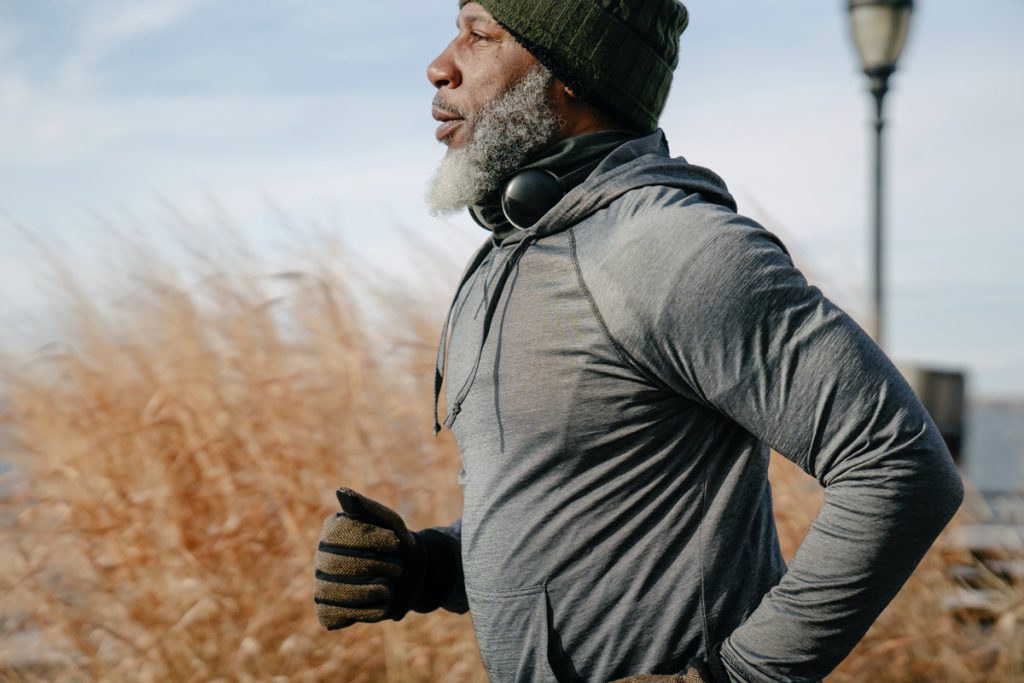 older man running