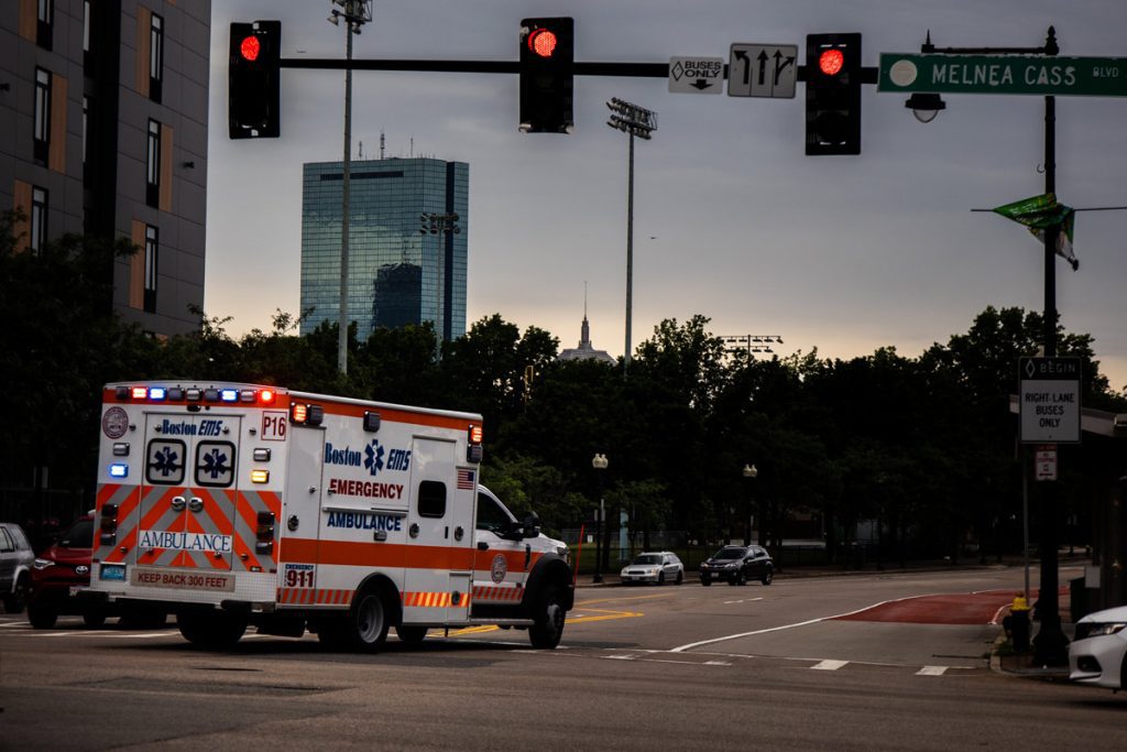 ambulance on city street