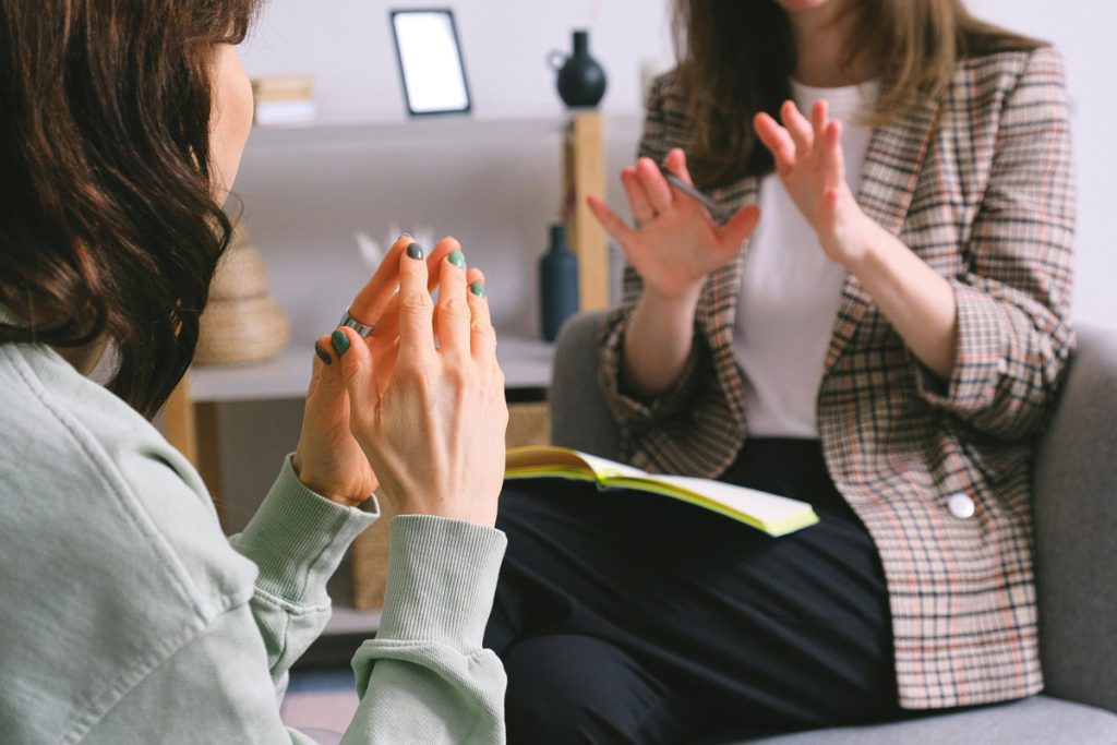 close up of women’s hands in therapy