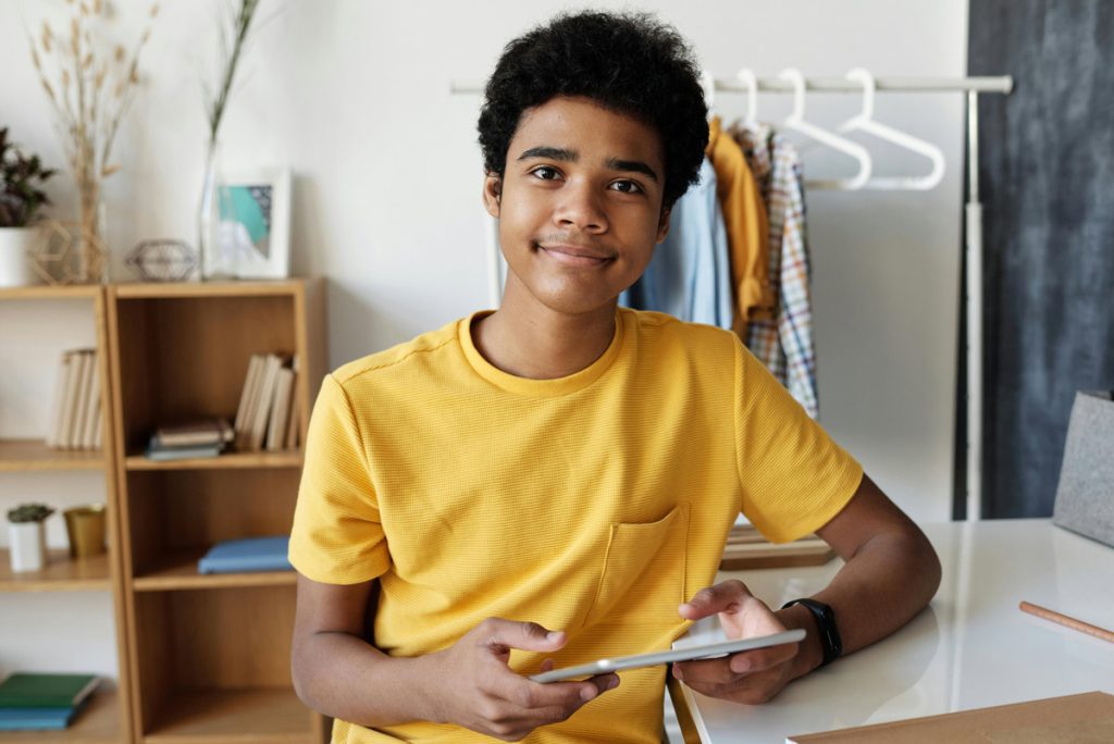 smiling teen boy