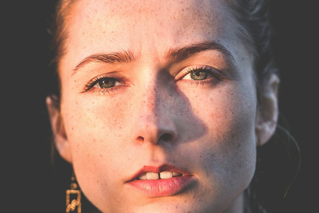 close-up of woman’s face