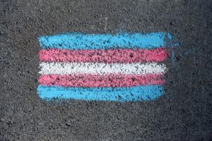 chalk transgender flag